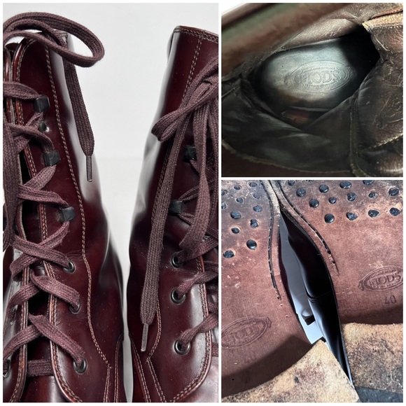 Tod’s Lace-Up Pebble Sole Boots EU 40 Dapper Academia Victorian Steampunk main image 11